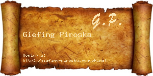 Giefing Piroska névjegykártya